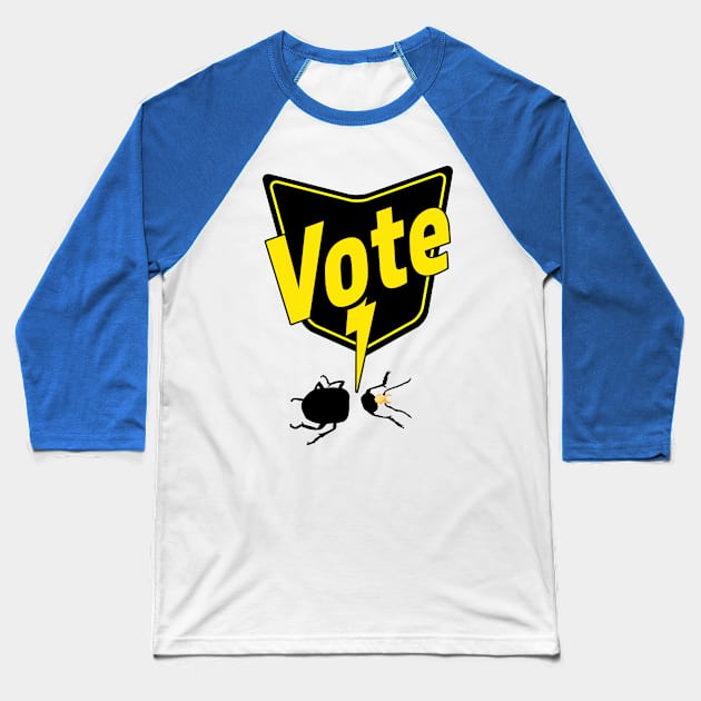 Know Your Parasites Vote Bug Spray Baseball T-Shirt by OrangeMonkeyArt